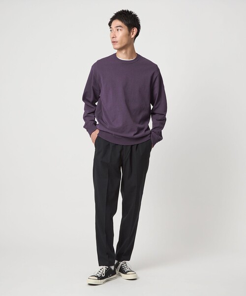 green label relaxing（グリーンレーベルリラクシング）の「コットン ポリエステル クルーネック ニット（ニット/セーター・メンズ・パープル/グレー系/ダークグレー・XL/L/M/S）」の6枚目の写真