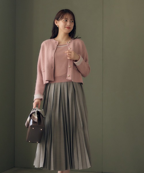12Twelve Agenda(トゥエルブ アジェンダ)の「ラクーン混袖口配色ニットジャケット(カーディガン/ボレロ・レディース・ネイビー/ピンク/アイボリー・M)」の22枚目の写真