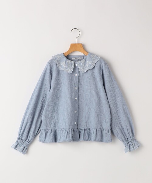 SHIPS(シップス)の「SHIPS KIDS:140~150cm /刺繍 フリルカラー ブラウス(シャツ/ブラウス・キッズ・ライトブルー/ナチュラル・140/150)」の1枚目の写真