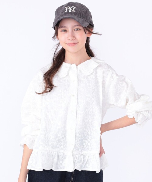 SHIPS(シップス)の「SHIPS KIDS:140~150cm /刺繍 フリルカラー ブラウス(シャツ/ブラウス・キッズ・ライトブルー/ナチュラル・140/150)」の3枚目の写真