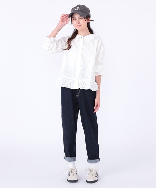 SHIPS(シップス)の「SHIPS KIDS:140~150cm /刺繍 フリルカラー ブラウス(シャツ/ブラウス・キッズ・ライトブルー/ナチュラル・140/150)」の6枚目の写真