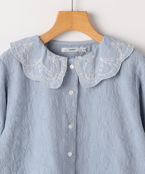 SHIPS(シップス)の「SHIPS KIDS:140~150cm /刺繍 フリルカラー ブラウス(シャツ/ブラウス・キッズ・ライトブルー/ナチュラル・140/150)」の11枚目の写真