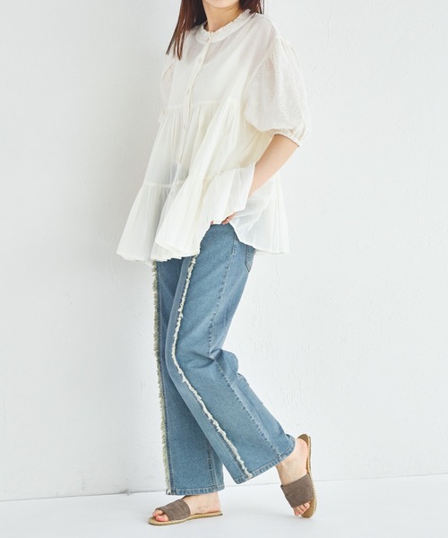 pairmanon(ペアマノン)の「【リンクコーデ】【ママサイズ】インド コットンボイル ブラウス(シャツ/ブラウス・レディース・ブラック/アイボリー・FREE)」の4枚目の写真