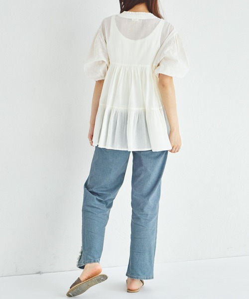 pairmanon(ペアマノン)の「【リンクコーデ】【ママサイズ】インド コットンボイル ブラウス(シャツ/ブラウス・レディース・ブラック/アイボリー・FREE)」の5枚目の写真