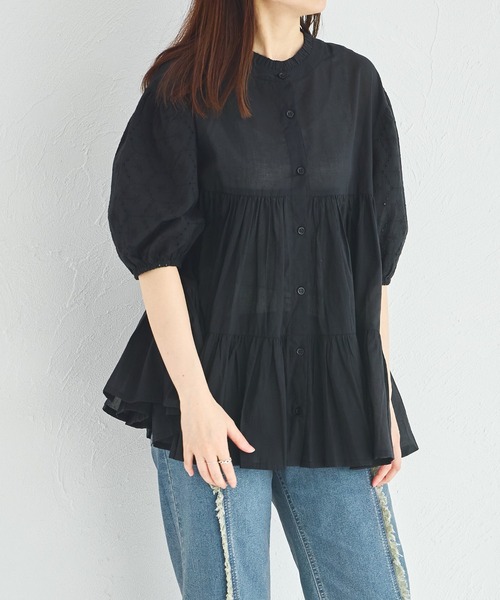 pairmanon(ペアマノン)の「【リンクコーデ】【ママサイズ】インド コットンボイル ブラウス(シャツ/ブラウス・レディース・ブラック/アイボリー・FREE)」の7枚目の写真