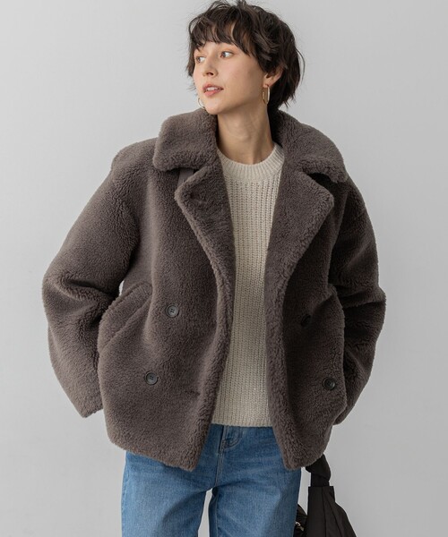 CanCam11月号掲載】ECOPELテディボア ダブルフロント アウター（その他