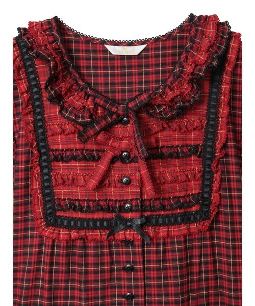 新品　PINKHOUSE オリジナルコードチェックワンピース　黒 PINK HOUSE（ピンクハウス）の「オリジナルコードチェックワンピース