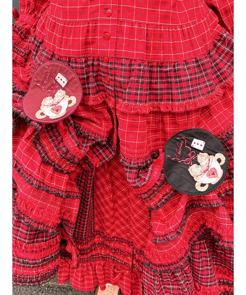 新品　PINKHOUSE オリジナルコードチェックワンピース　黒 PINK HOUSE（ピンクハウス）の「オリジナルコードチェックワンピース