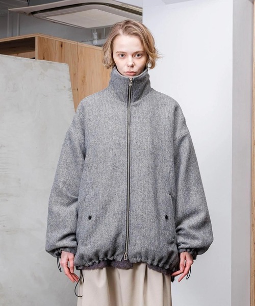 VOAAOV（ヴォアーブ）の「【VOAAOV】 WOOL LINEN HERRING BONE Blouson（ブルゾン・メンズ・グレー/ブラック/ネイビー・1/2/0）」の2枚目の写真