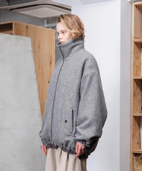 VOAAOV（ヴォアーブ）の「【VOAAOV】 WOOL LINEN HERRING BONE Blouson（ブルゾン・メンズ・グレー/ブラック/ネイビー・1/2/0）」の4枚目の写真