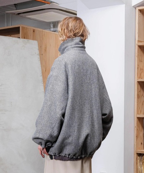 VOAAOV（ヴォアーブ）の「【VOAAOV】 WOOL LINEN HERRING BONE Blouson（ブルゾン・メンズ・グレー/ブラック/ネイビー・1/2/0）」の5枚目の写真