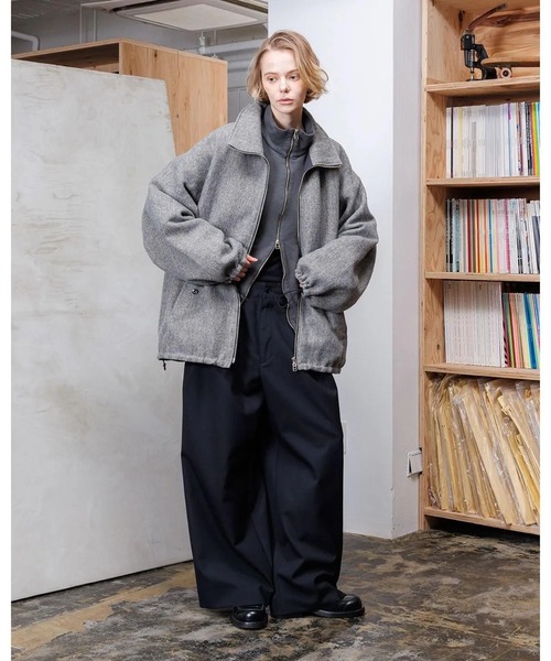 VOAAOV（ヴォアーブ）の「【VOAAOV】 WOOL LINEN HERRING BONE Blouson（ブルゾン・メンズ・グレー/ブラック/ネイビー・1/2/0）」の7枚目の写真