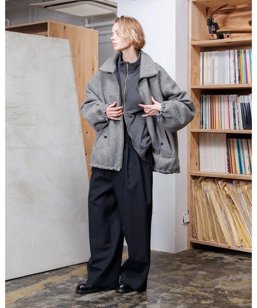 VOAAOV（ヴォアーブ）の「【VOAAOV】 WOOL LINEN HERRING BONE Blouson（ブルゾン・メンズ・グレー/ブラック/ネイビー・1/2/0）」の8枚目の写真