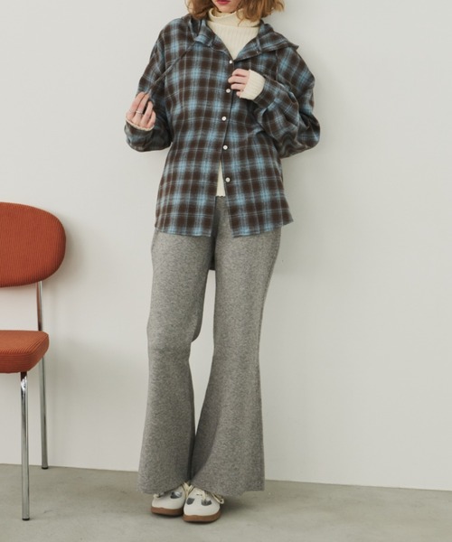Unitage(ユニテージ)の「ニットフレアパンツ(その他パンツ・レディース・グレー/ブラック・FREE)」の9枚目の写真