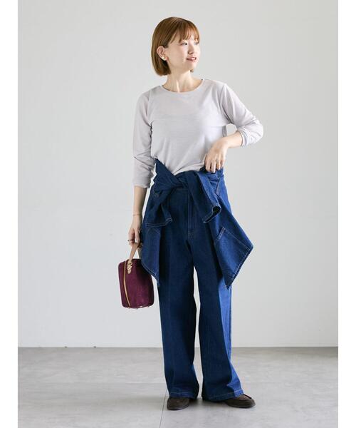 Lugnoncure(ルノンキュール)の「センタープレスストレートデニムパンツ《2025autumn catalog item》(その他パンツ・レディース・ネイビー/ブラック・M/L)」の4枚目の写真