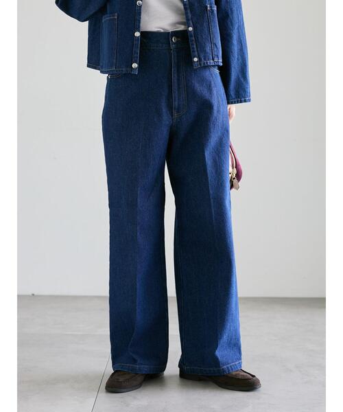 Lugnoncure(ルノンキュール)の「センタープレスストレートデニムパンツ《2025autumn catalog item》(その他パンツ・レディース・ネイビー/ブラック・M/L)」の5枚目の写真