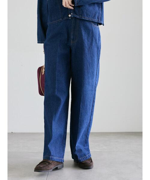 Lugnoncure(ルノンキュール)の「センタープレスストレートデニムパンツ《2025autumn catalog item》(その他パンツ・レディース・ネイビー/ブラック・M/L)」の6枚目の写真