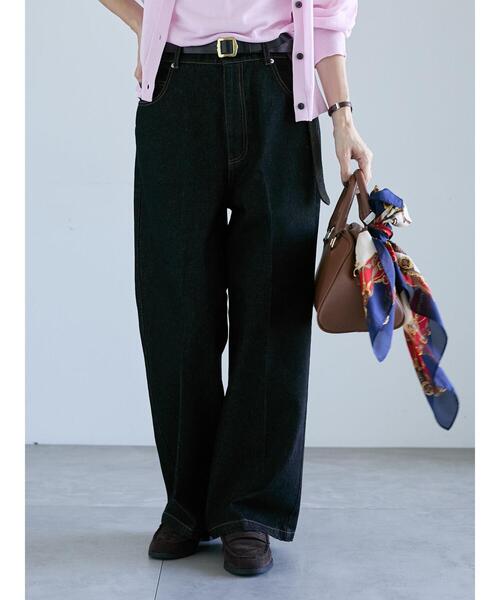 Lugnoncure(ルノンキュール)の「センタープレスストレートデニムパンツ《2025autumn catalog item》(その他パンツ・レディース・ネイビー/ブラック・M/L)」の9枚目の写真