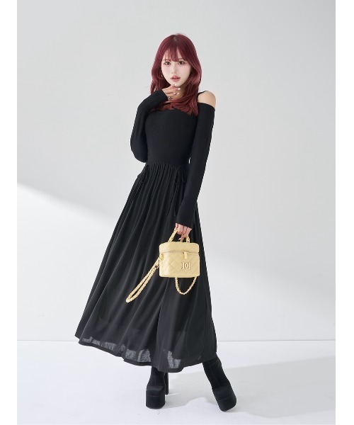 エッジデザインカットロングワンピース（ワンピース）｜Darich