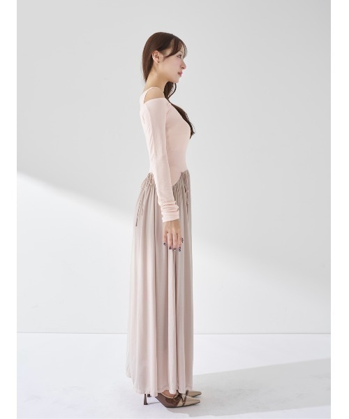 エッジデザインカットロングワンピース（ワンピース）｜Darich
