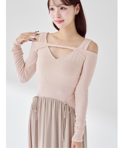 エッジデザインカットロングワンピース（ワンピース）｜Darich