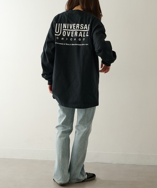 UNIVERSAL OVERALL(ユニバーサルオーバーオール)の「【UNIVERSAL OVERALL】UOBACKLOGO L/S TEE U2533210-E(Tシャツ/カットソー・レディース・ブラック/チャコールグレー/ホワイト/オートミール・M/S/XL/L)」の22枚目の写真