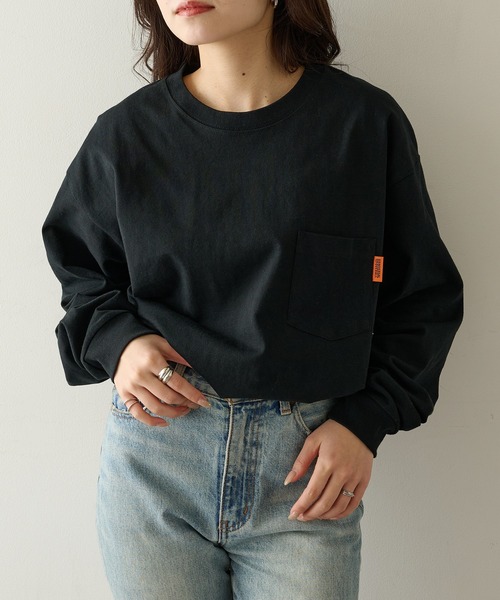 UNIVERSAL OVERALL(ユニバーサルオーバーオール)の「【UNIVERSAL OVERALL】UOBACKLOGO L/S TEE U2533210-E(Tシャツ/カットソー・レディース・ブラック/チャコールグレー/ホワイト/オートミール・M/S/XL/L)」の18枚目の写真