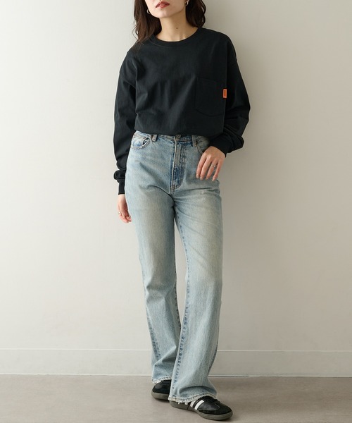 UNIVERSAL OVERALL(ユニバーサルオーバーオール)の「【UNIVERSAL OVERALL】UOBACKLOGO L/S TEE U2533210-E(Tシャツ/カットソー・レディース・ブラック/チャコールグレー/ホワイト/オートミール・M/S/XL/L)」の21枚目の写真