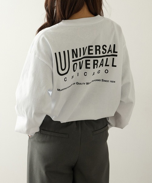 UNIVERSAL OVERALL(ユニバーサルオーバーオール)の「【UNIVERSAL OVERALL】UOBACKLOGO L/S TEE U2533210-E(Tシャツ/カットソー・レディース・ブラック/チャコールグレー/ホワイト/オートミール・M/S/XL/L)」の13枚目の写真