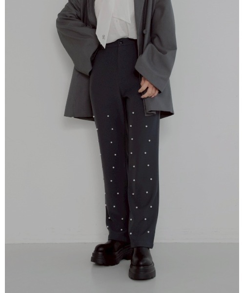 JUMELLE（ジュメロ）の「【洗濯可】pearl straight slacks（スラックス・レディース・グレー/ピンク・SMALL）」の8枚目の写真