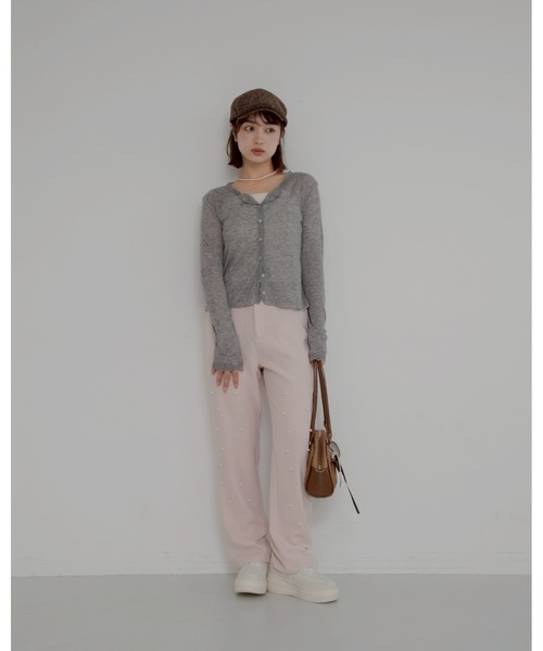 JUMELLE（ジュメロ）の「【洗濯可】pearl straight slacks（スラックス・レディース・グレー/ピンク・SMALL）」の14枚目の写真