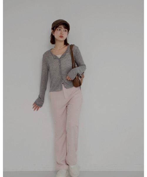 JUMELLE（ジュメロ）の「【洗濯可】pearl straight slacks（スラックス・レディース・グレー/ピンク・SMALL）」の17枚目の写真