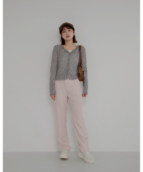 JUMELLE（ジュメロ）の「【洗濯可】pearl straight slacks（スラックス・レディース・グレー/ピンク・SMALL）」の6枚目の写真
