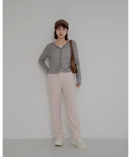 JUMELLE（ジュメロ）の「【洗濯可】pearl straight slacks（スラックス・レディース・グレー/ピンク・SMALL）」の18枚目の写真