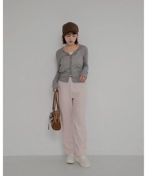 JUMELLE（ジュメロ）の「【洗濯可】pearl straight slacks（スラックス・レディース・グレー/ピンク・SMALL）」の19枚目の写真