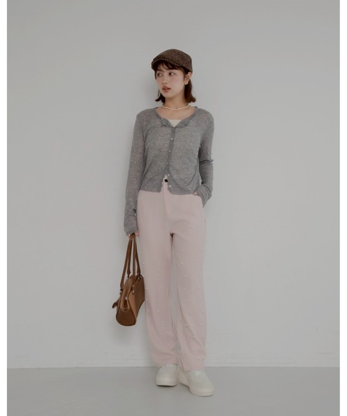 JUMELLE（ジュメロ）の「【洗濯可】pearl straight slacks（スラックス・レディース・グレー/ピンク・SMALL）」の20枚目の写真