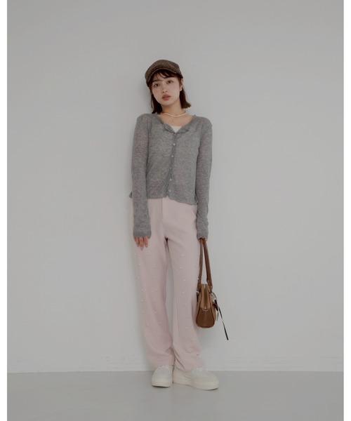 JUMELLE（ジュメロ）の「【洗濯可】pearl straight slacks（スラックス・レディース・グレー/ピンク・SMALL）」の5枚目の写真
