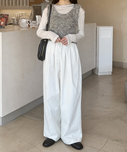 LE MORE（リモア）の「ミックスニットビスチェ（ベスト・レディース・ブラウン/グレー・FREE）」の11枚目の写真