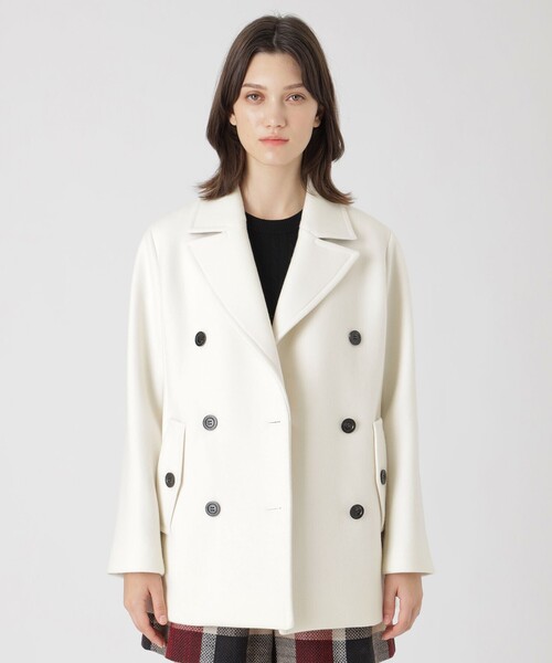 極美品BLUE LABEL CRESTBRIDGE ファインメルトンピーコート ツイルメルトンピーコート（55B01634＿＿） | BLUE LABEL