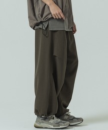 【SLICK/スリック】Double Cloth Knee Tuck Over Pants/ダブルフェイスポリエステルツイルニータックパンツ/セットアップ