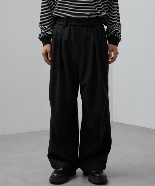 SLICK/スリック】Double Cloth Knee Tuck Over Pants/ダブルフェイス