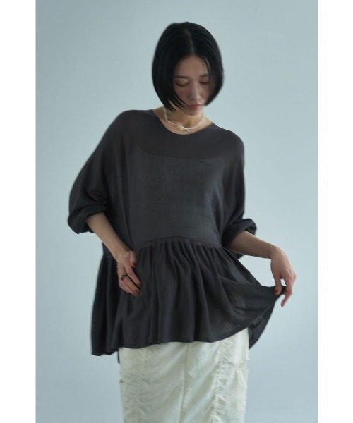 marjour（マージュール）の「PEPLUM SHEER KNIT（ニット/セーター・レディース・チャコールグレー・M）」の17枚目の写真