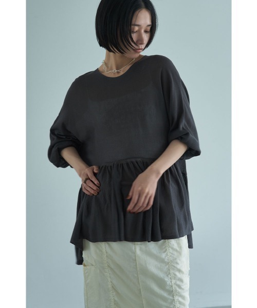 marjour（マージュール）の「PEPLUM SHEER KNIT（ニット/セーター・レディース・チャコールグレー・M）」の16枚目の写真