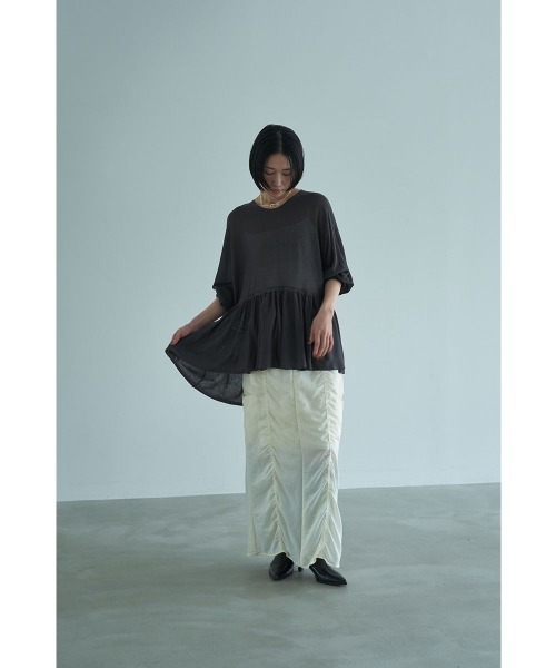 marjour（マージュール）の「PEPLUM SHEER KNIT（ニット/セーター・レディース・チャコールグレー・M）」の14枚目の写真