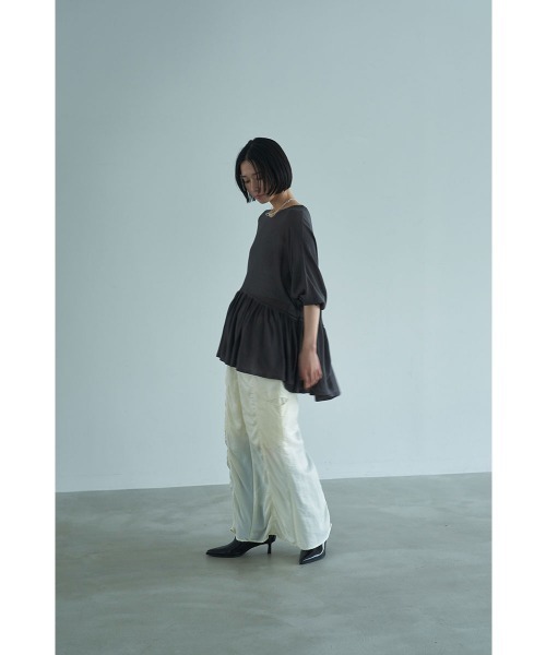 marjour（マージュール）の「PEPLUM SHEER KNIT（ニット/セーター・レディース・チャコールグレー・M）」の12枚目の写真