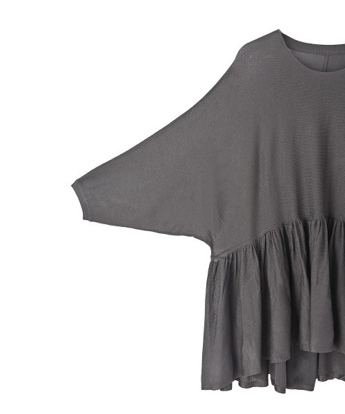 marjour（マージュール）の「PEPLUM SHEER KNIT（ニット/セーター・レディース・チャコールグレー・M）」の6枚目の写真