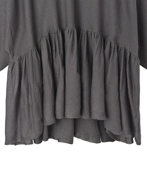 marjour（マージュール）の「PEPLUM SHEER KNIT（ニット/セーター・レディース・チャコールグレー・M）」の4枚目の写真