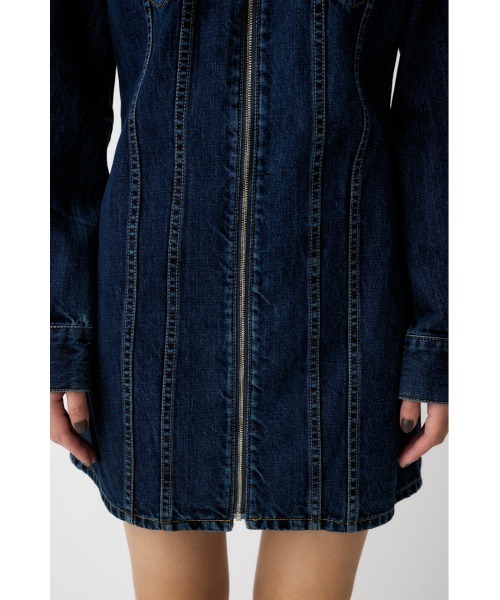 MOUSSY(マウジー)の「ZIP UP DENIM ミニドレス(ワンピース・レディース・ブルー・1/2)」の14枚目の写真