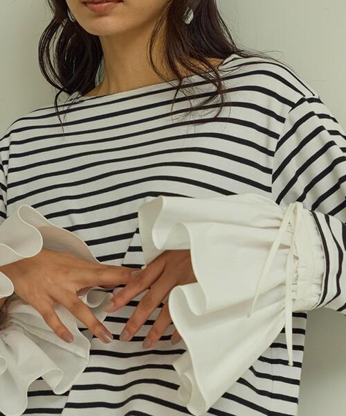 セール】Mewl シャツスリーブボーダーTOPS（Tシャツ/カットソー