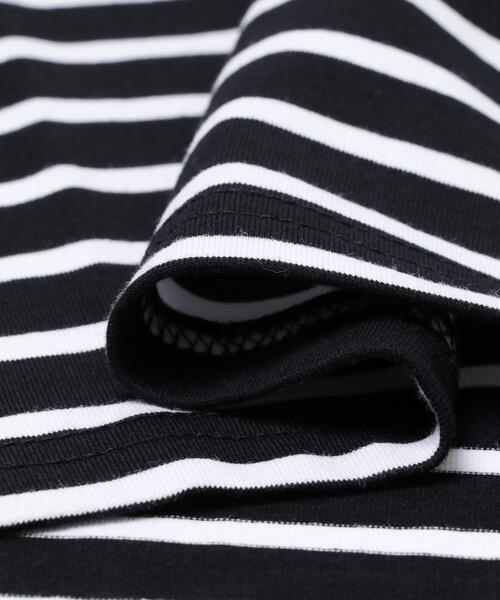 URBAN RESEARCH ROSSO WOMEN（アーバンリサーチ　ロッソ）の「Mewl　シャツスリーブボーダーTOPS（Tシャツ/カットソー・レディース・ブラック/オフホワイト・FREE）」の14枚目の写真